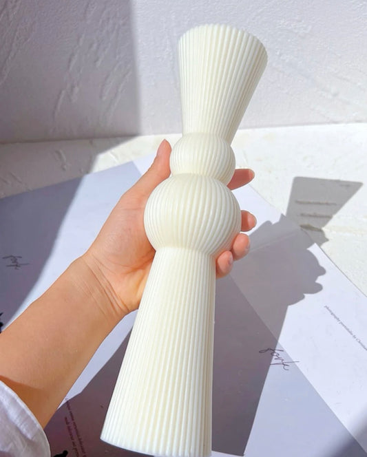 Home Décor Ribbed Extra Large Cone Design Pillar Candle