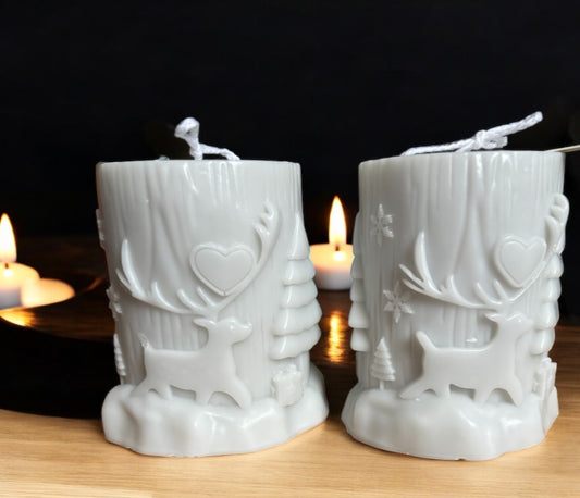 Set Of Two Christmas Scented Handmade Candles