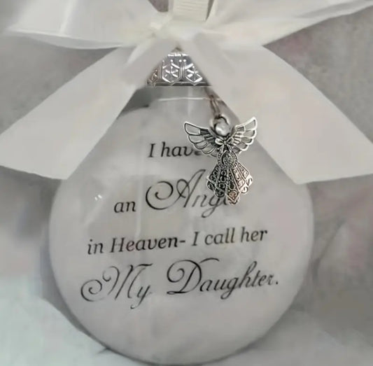 Remembrance Christmas Decoration (Daughter) Keepsake Feather Ball