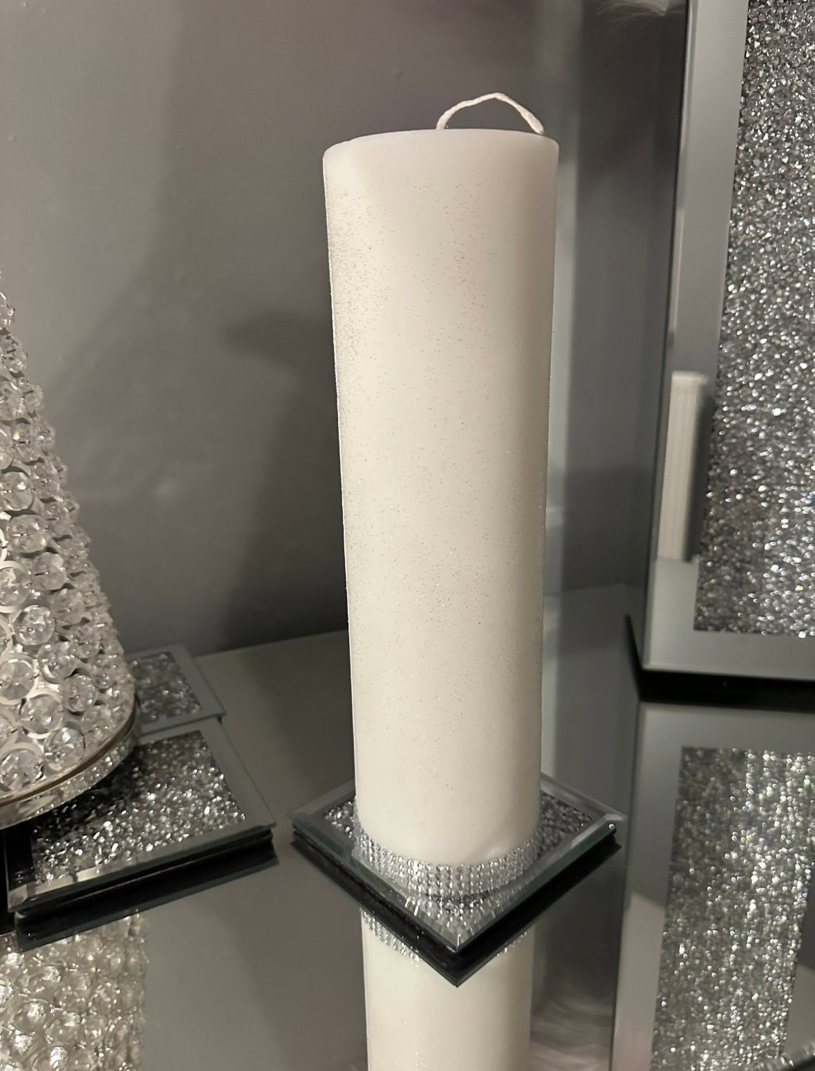 Large Pillar Candle Handmade & Scented With Embellishment