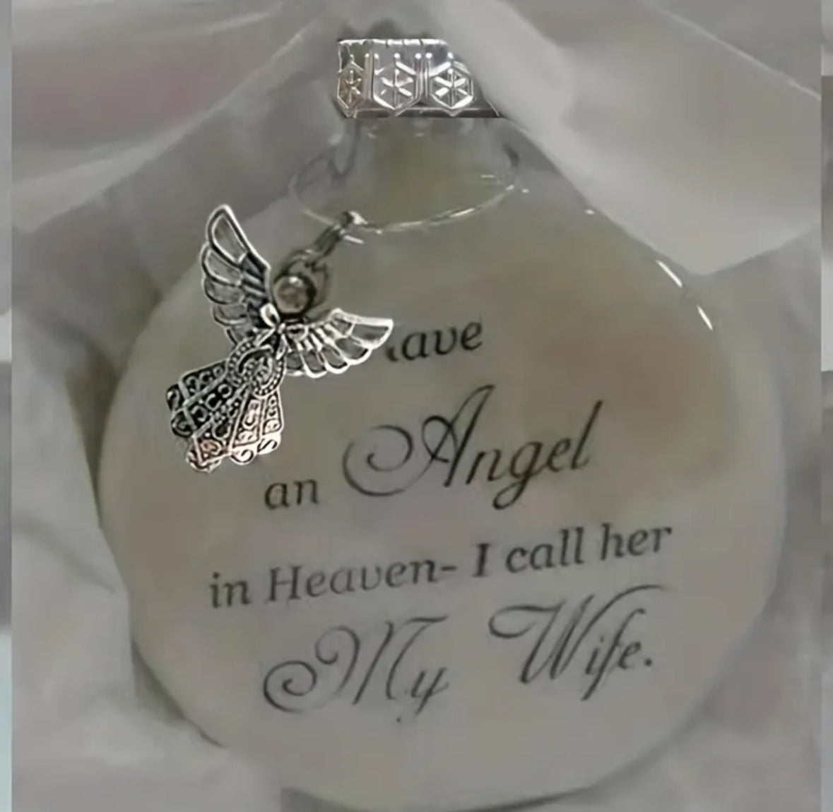 Remembrance Christmas decoration (Wife) Keepsake Feather Ball