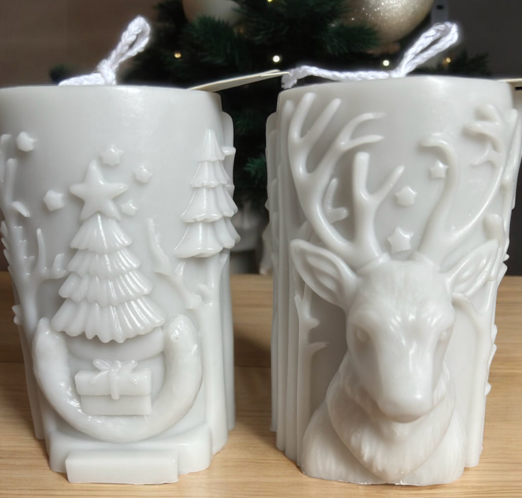 Christmas Stag Scented Candles Festive 3D